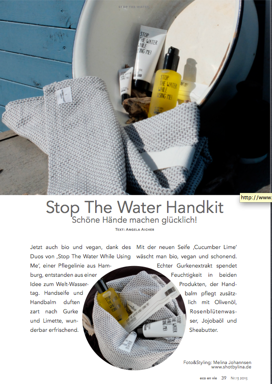 Photo and Set Styling by Melina Johannsen for EcoenVie Magazine with Stop the water while using me, Weleda, I+M, the organic company, saint basics und Rudolf