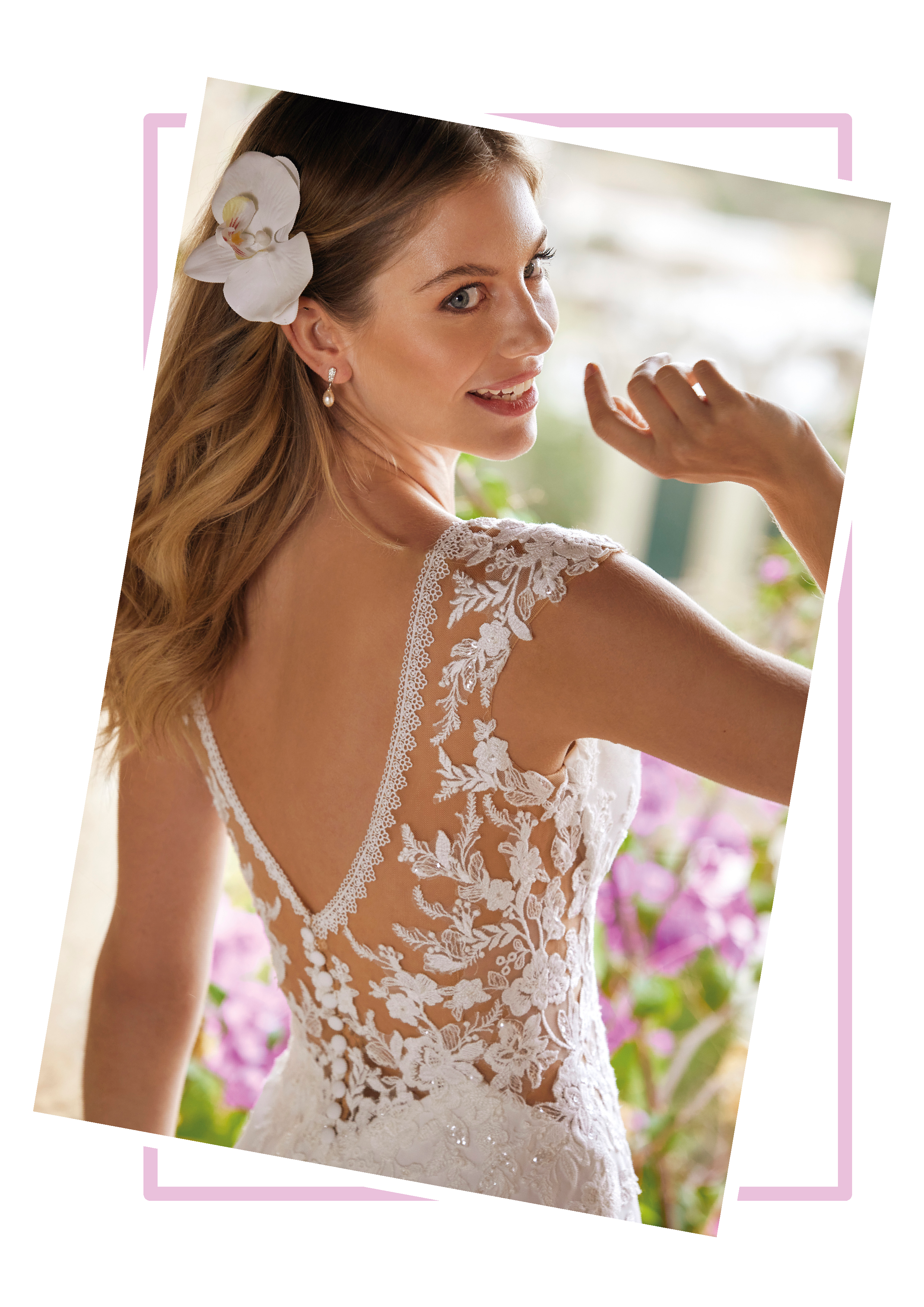 Brautkleid mit Rückenausschnitt Tattoospitze