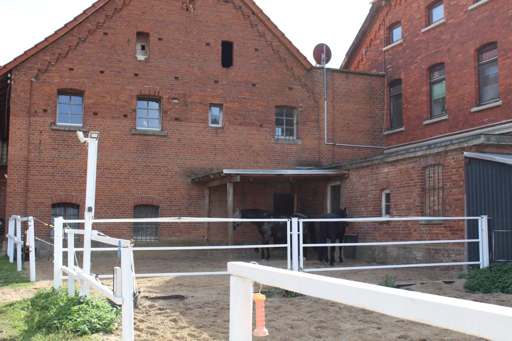 Paddock neben dem alten Bauernhaus