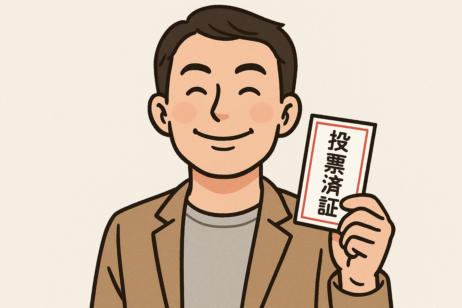 投票に行こう！枚方市PR大使「たけうちちひろ」氏デザインの『投票済証』が枚方市に登場！