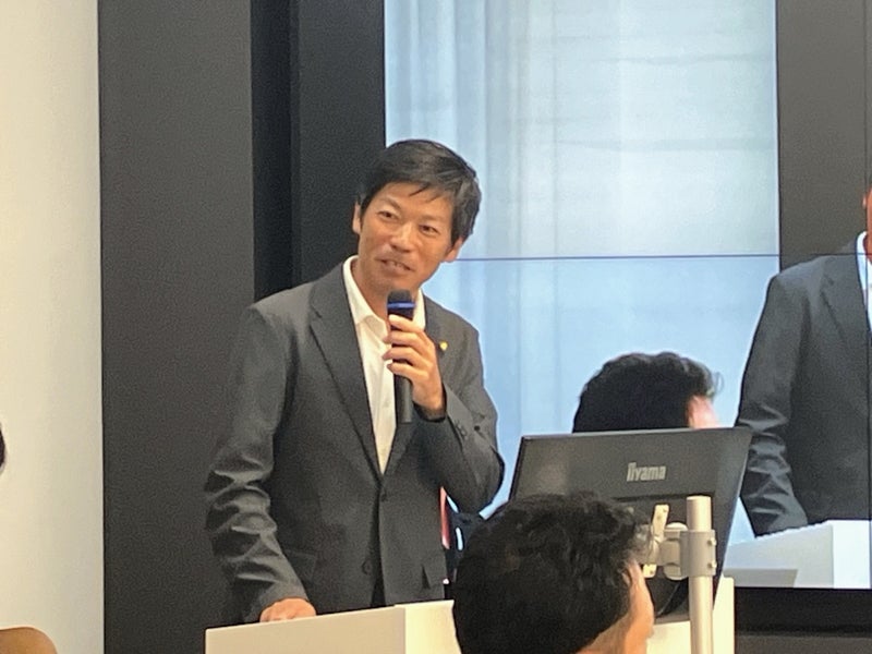 所属労組支部の定期大会。1年間「スポーツのまちづくり活動」をムービーで報告！