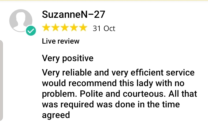 What our customers have said about Kellys North Herts Cleaning services. 