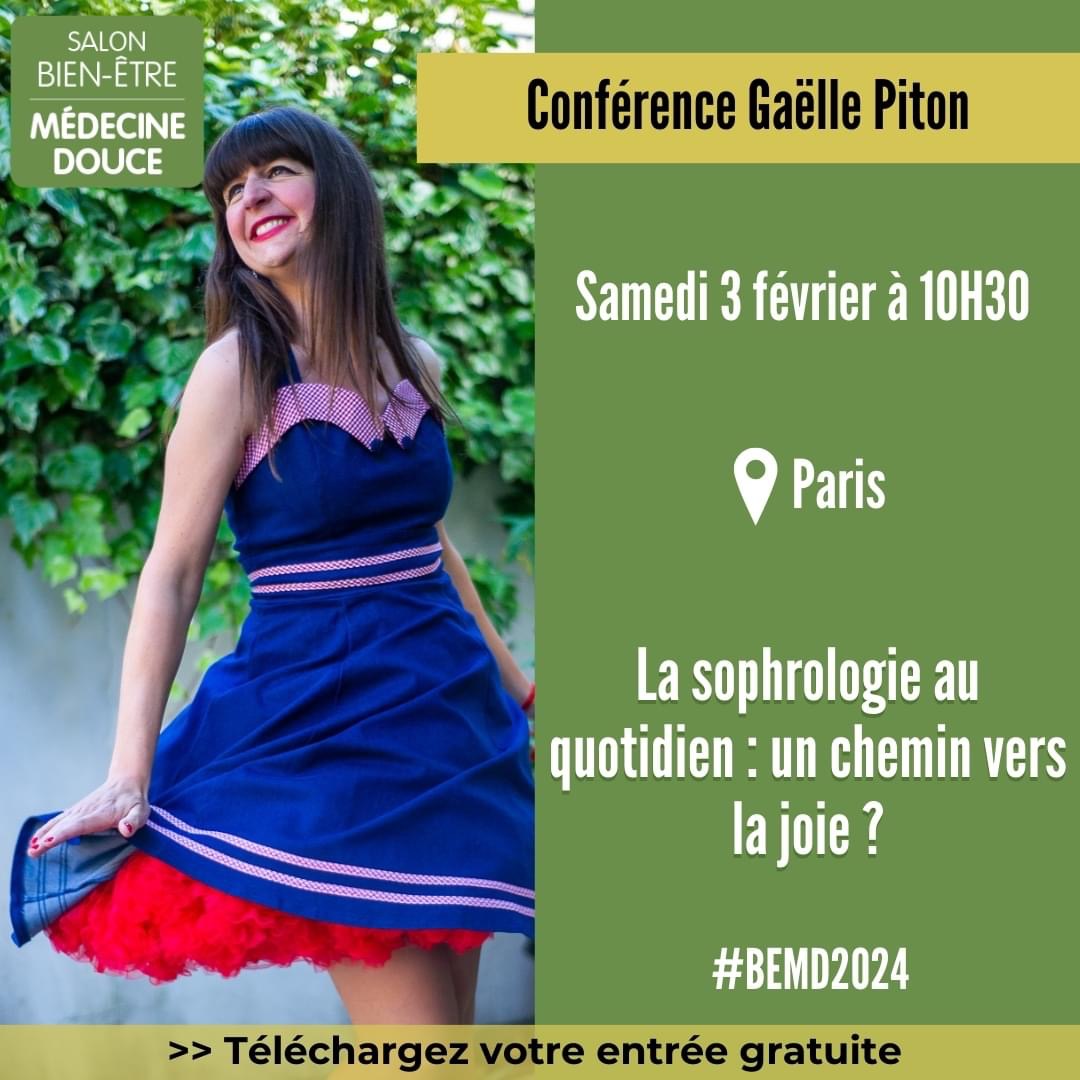 Conférence et dédicace de la sophrologue Gaëlle Piton au Salon Médecine Douce de Paris le 3 février 2024