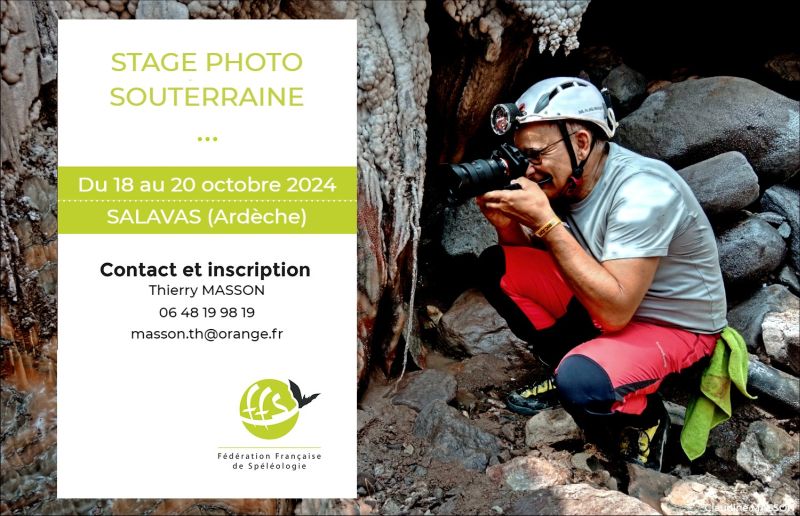 Stage photo souterraine Ardèche
