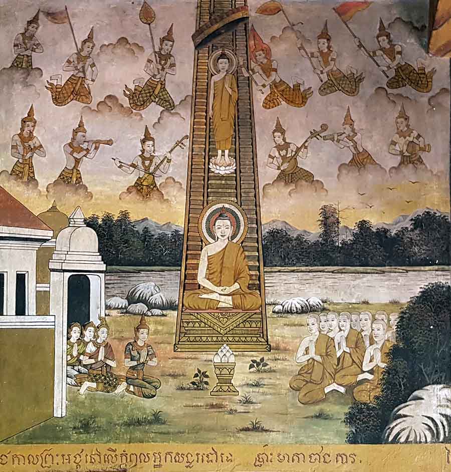 Vat Bakong. Descente du Bouddha du Ciel des Trente-Trois. vihāra 1964. Photo © P. Kersalé 2020-2024.