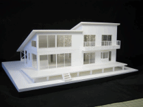 住宅模型を分解している様子のアニメ