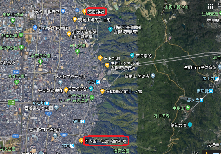 石切周辺地図