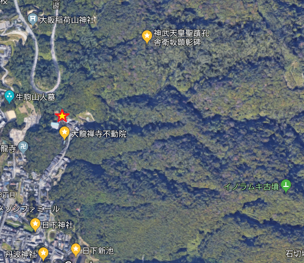 日下山周辺地図（筆者加工）