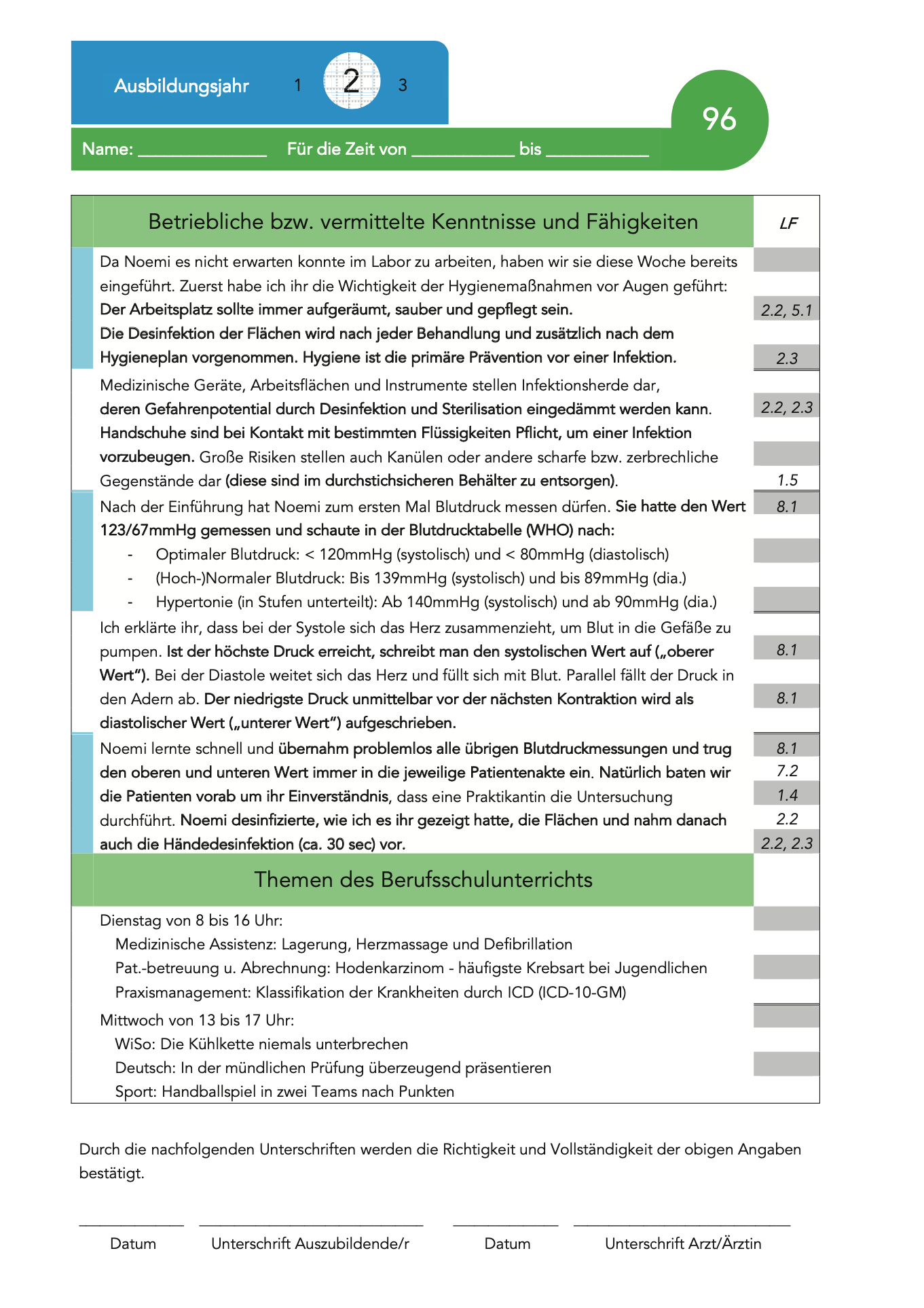 MFA Berichtsheft Musterlösung - Das MFA / ZFA Berichtsheft