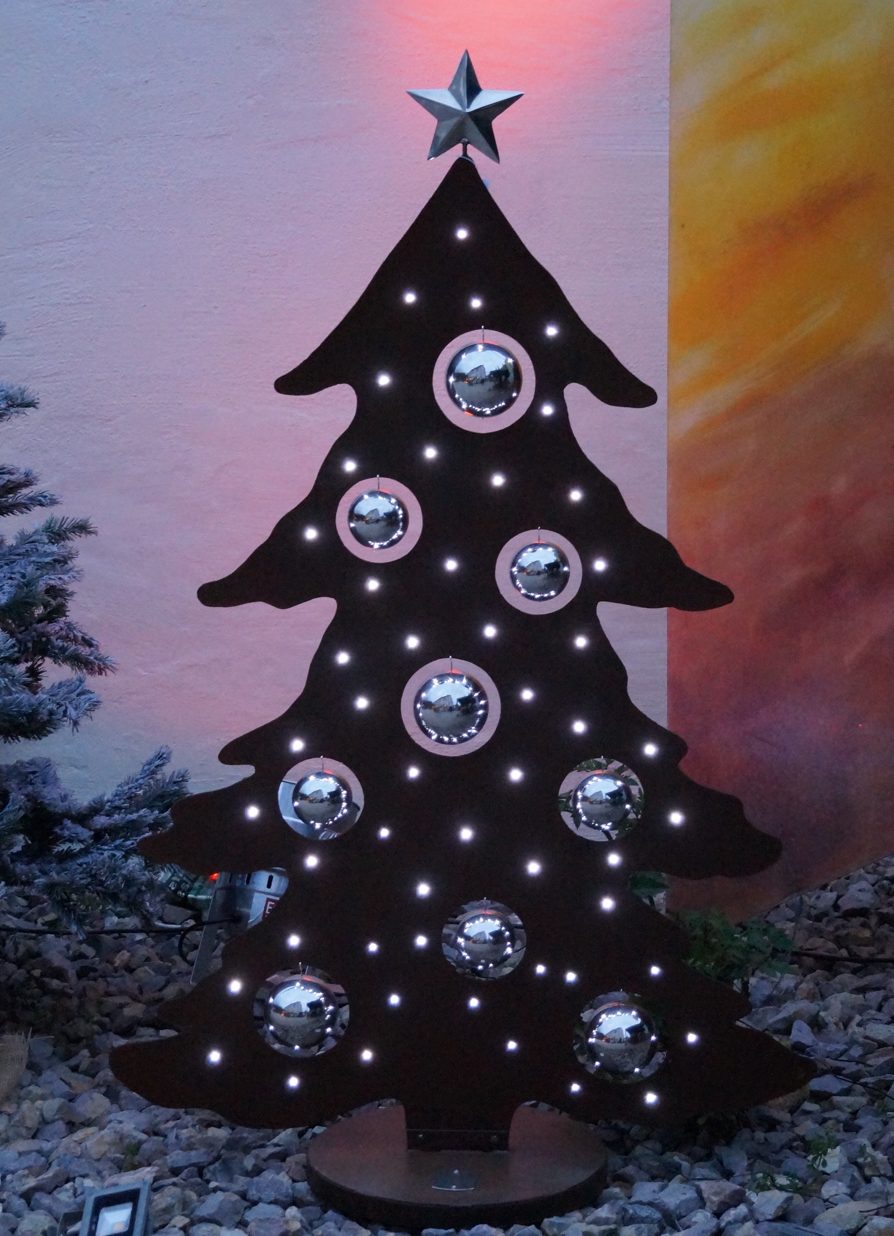 Weihnachtsbaum Edelrost Gartendeko Rost Edelstahl Gartenkunst