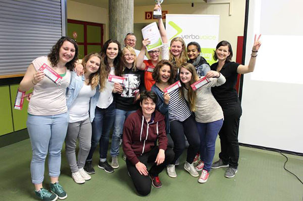2014: Glückliche Finalsiegerinnen von der Samuel-Heinicke-Realschule München