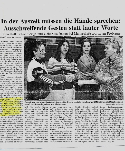 2001 Presseartikel über das Regionalturnier West in Münster
