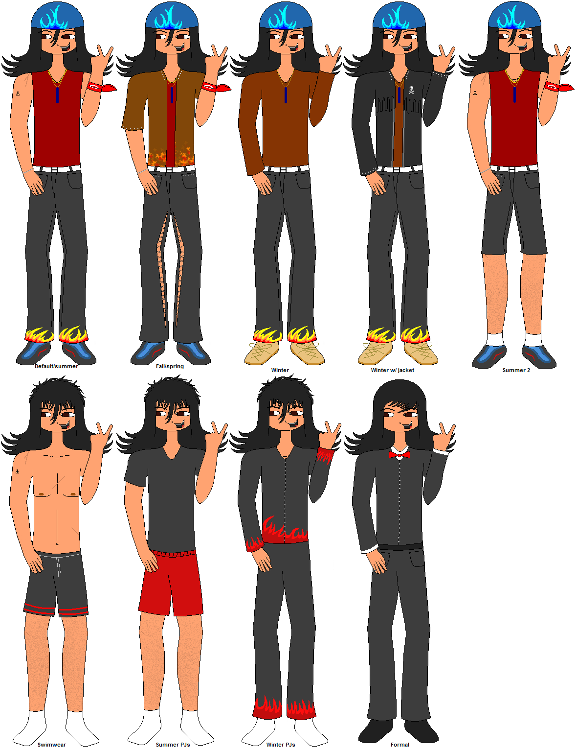 Ash outfits updated (2013)