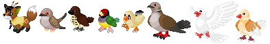 Birds as pokemon sprites (2011)