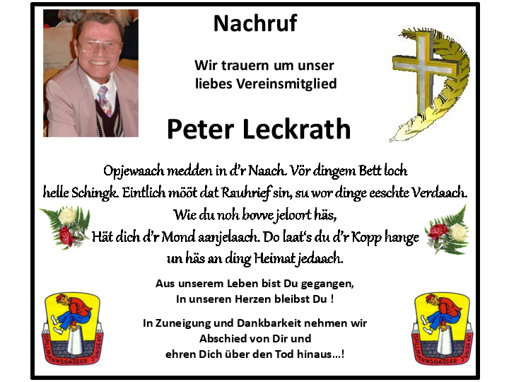 Nachruf Peter Leckrath