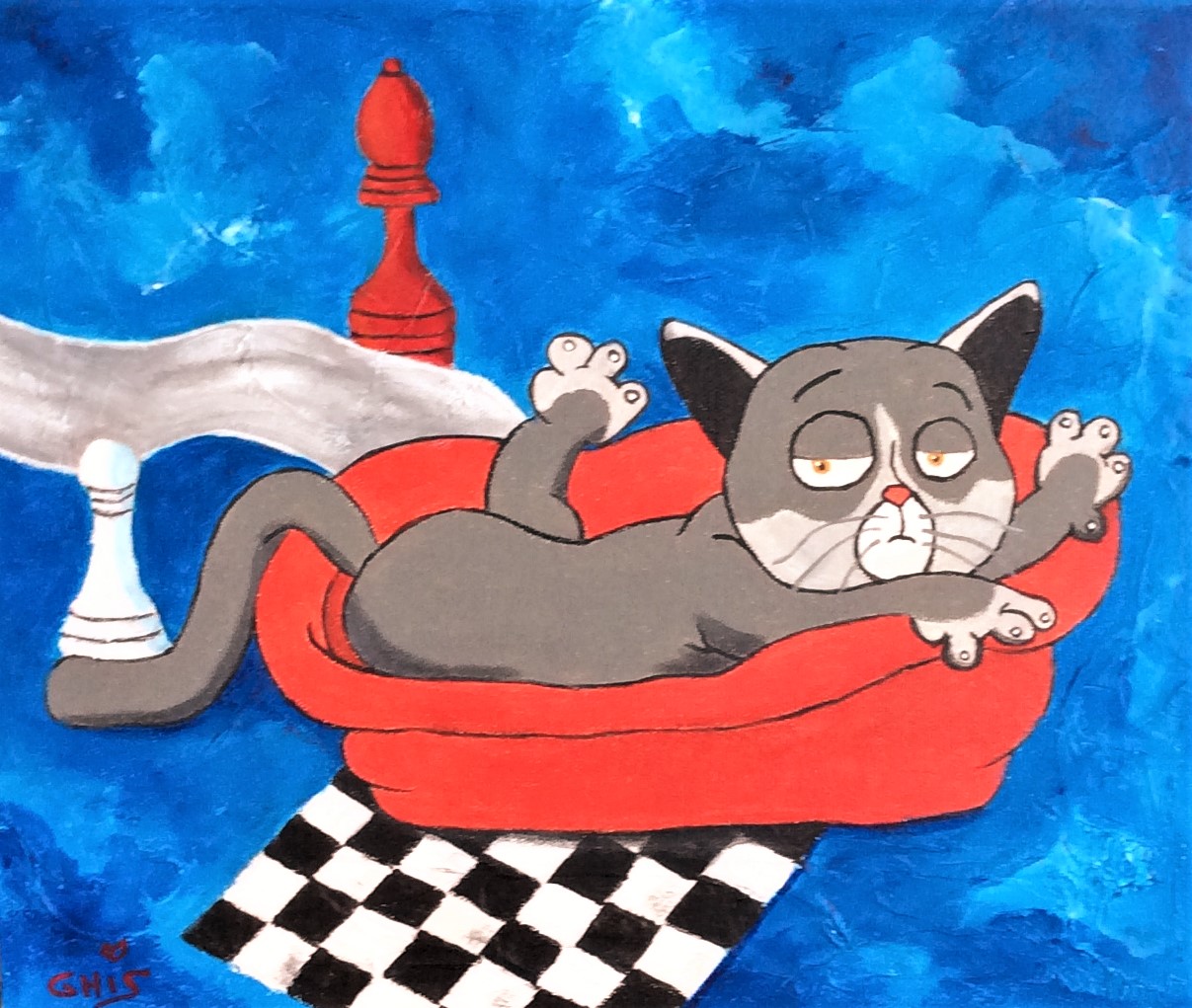 Chat et pion,vendu