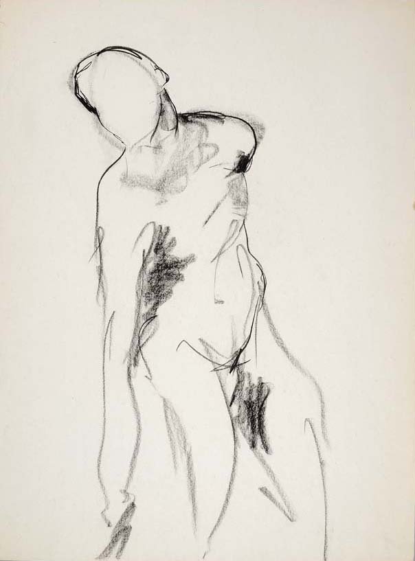 #105, fusain sur papier,  45 x 61 cm- Charcoal on paper, 18 x 24
