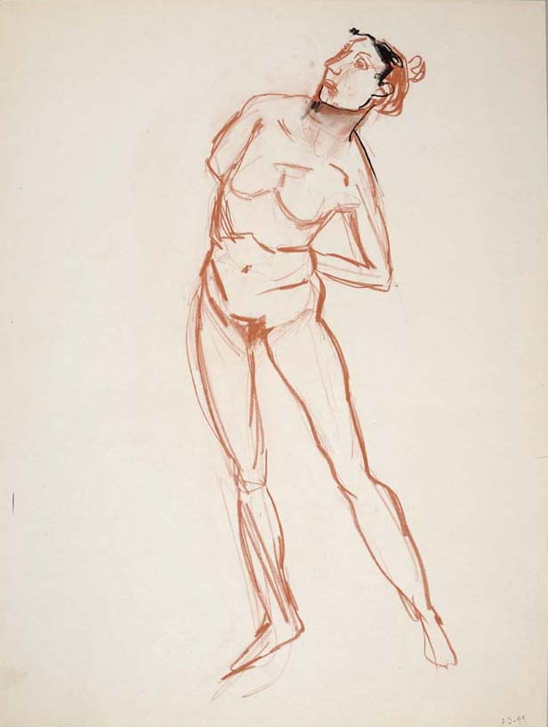 1999, #91, sanguine sur papier,  45 x 61 cm - Red chalk on paper, 18 x 24