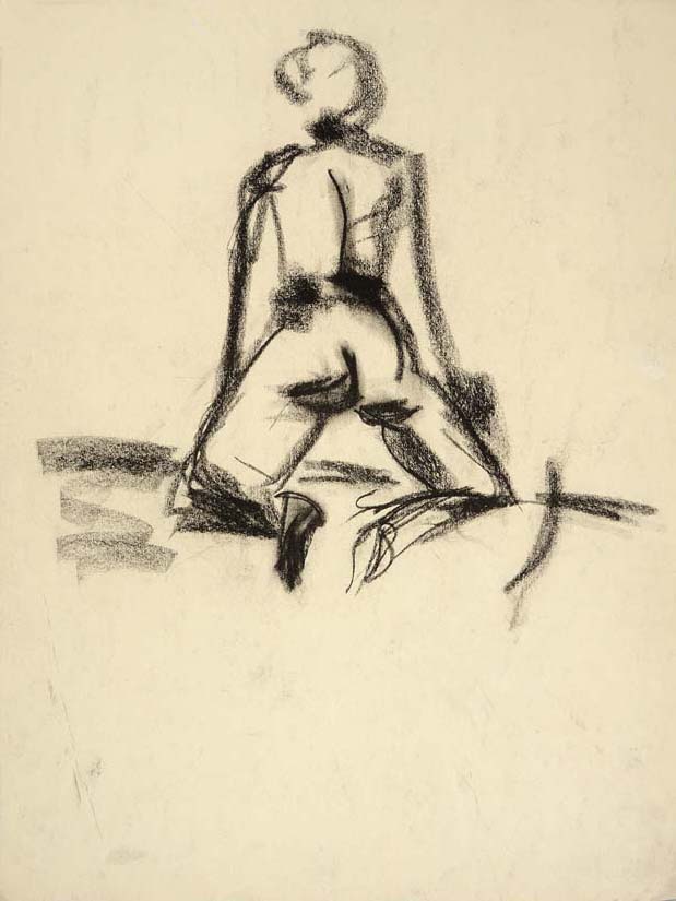 #75, fusain sur papier, 45 x 61 cm. - Charcoal on paper, 18 x 24