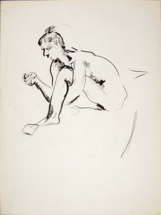 #108, fusain sur papier,  45 x 61 cm- Charcoal on paper, 18 x 24