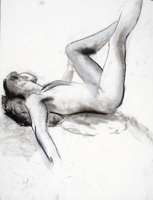 1991, #84, fusain sur papier, 45 x 61 cm. - Charcoal on paper, 18 x 24
