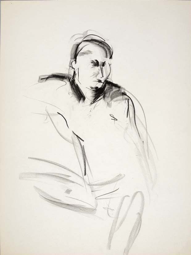 #107, fusain sur papier,  45 x 61 cm- Charcoal on paper, 18 x 24