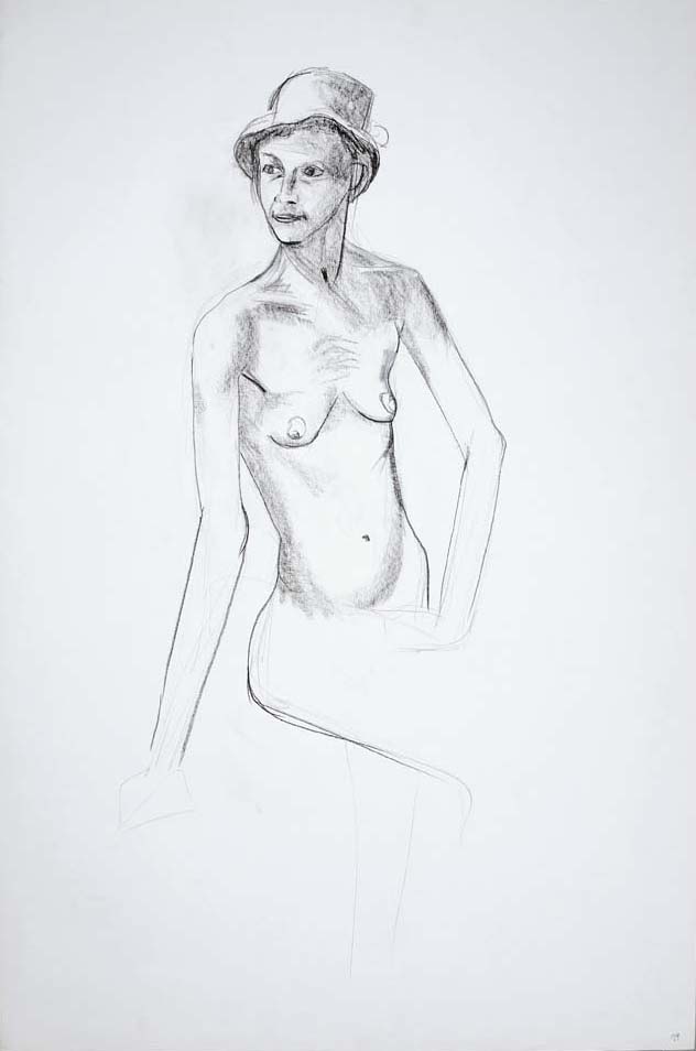 1999, #52, fusain sur papier, 61 x 91 cm. - Charcoal on paper, 24 x 36 