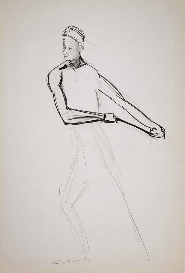 1999, #48, fusain sur papier, 61 x 91 cm. - Charcoal on paper, 24 x 36 
