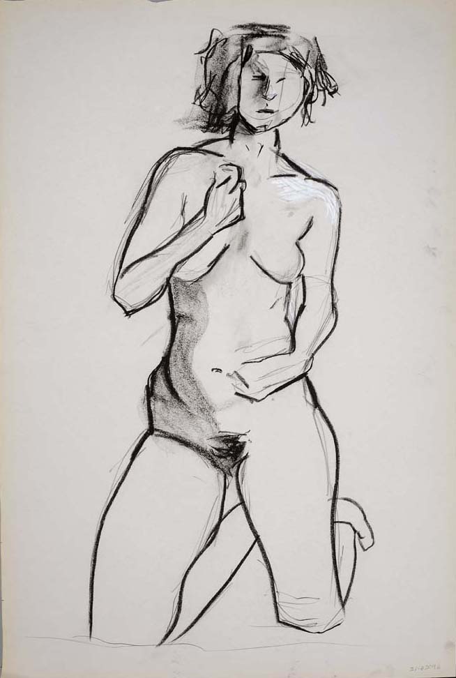2010, #18, fusain sur papier, 61 x 91 cm. - Charcoal on paper, 24 x 36 