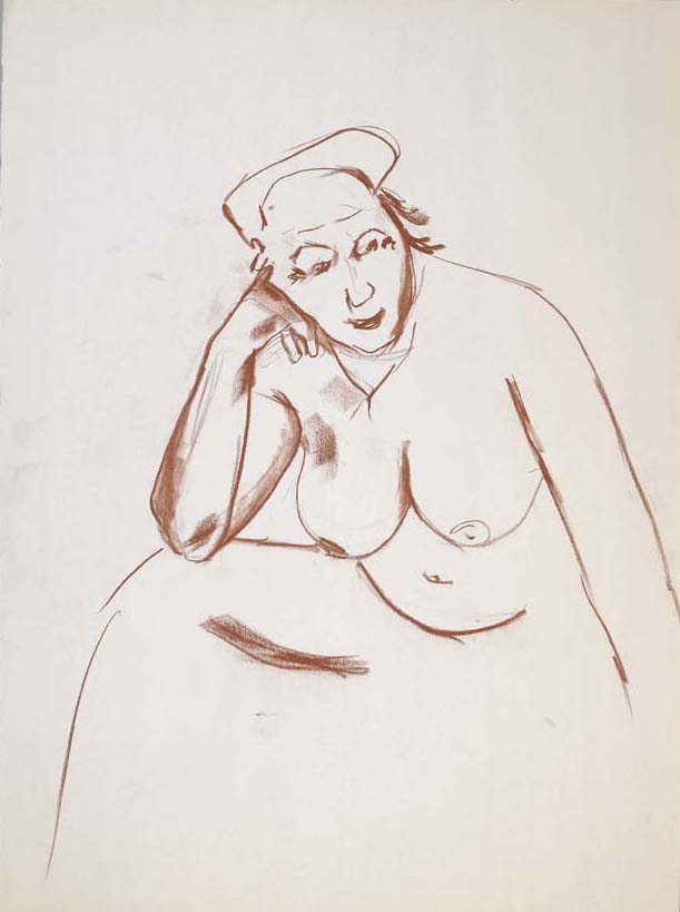 2006, #100, sanguine sur papier,  45 x 61 cm- Red chalk on paper, 18 x 24