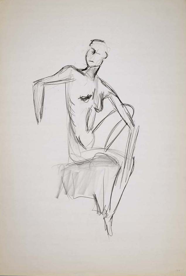 1999, #46, fusain sur papier, 61 x 91 cm. - Charcoal on paper, 24 x 36 