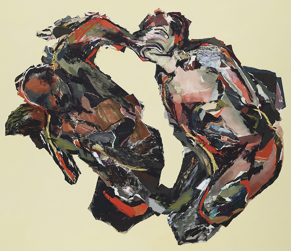 Le pire est dans chacun, d'après Rembrandt, 1992- 2020, 147 x 178 cm, techniques mixtes sur papier marouflé sur toile.