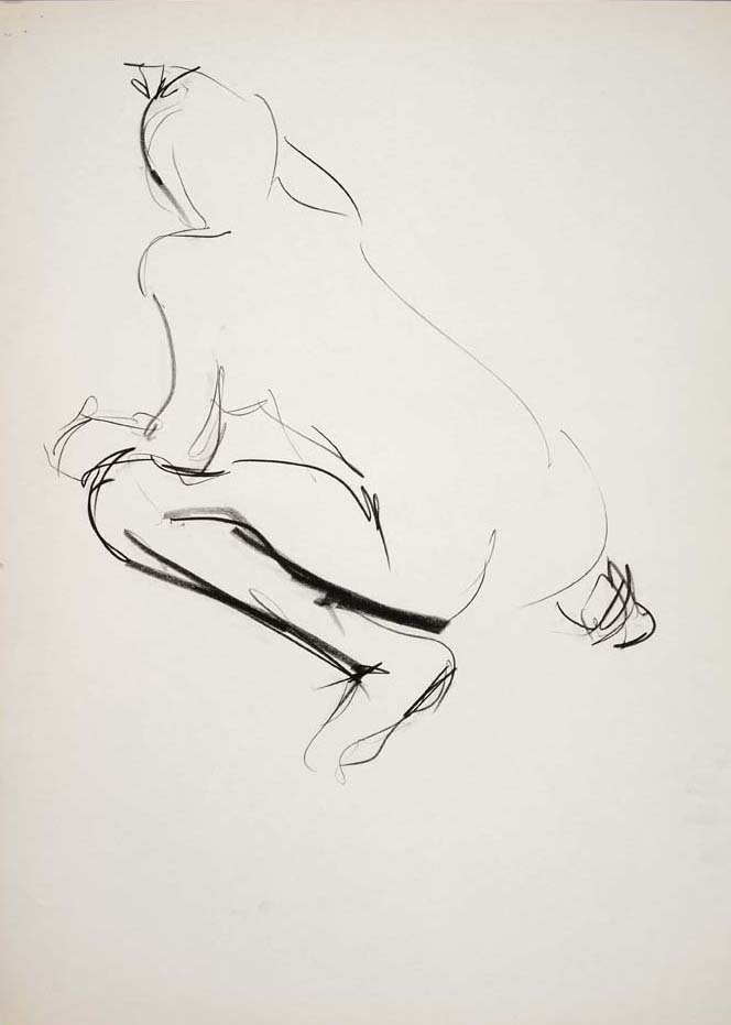 #61, fusain sur papier, 45 x 61 cm. - Charcoal on paper, 18 x 24