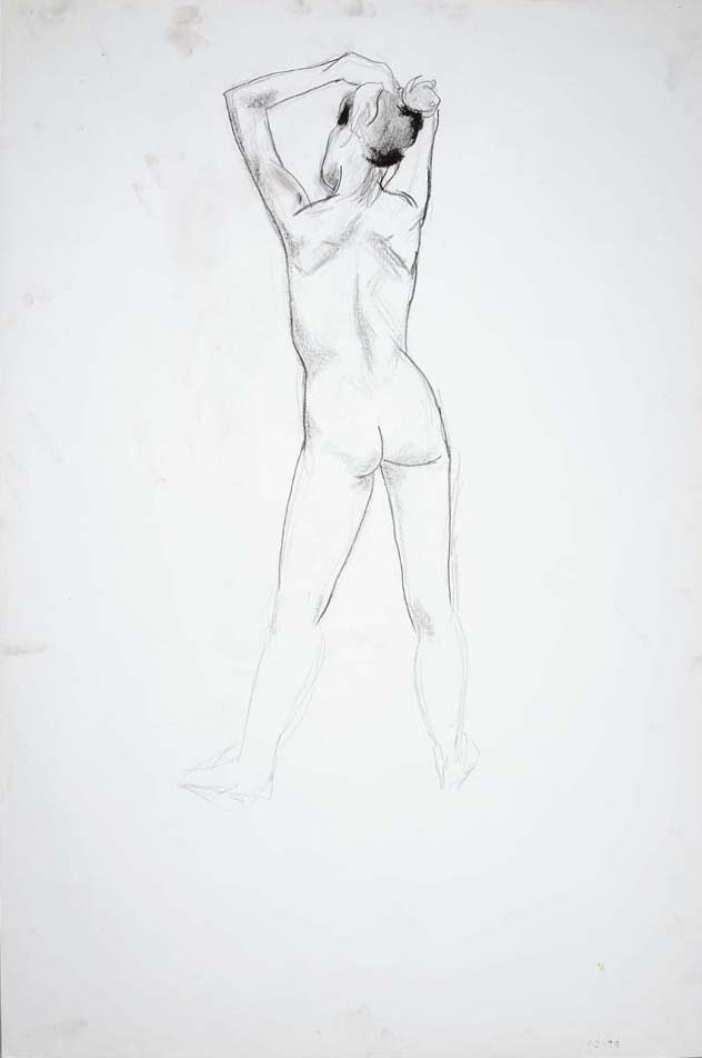 1999, #45, fusain sur papier, 61 x 91 cm. - Charcoal on paper, 24 x 36 