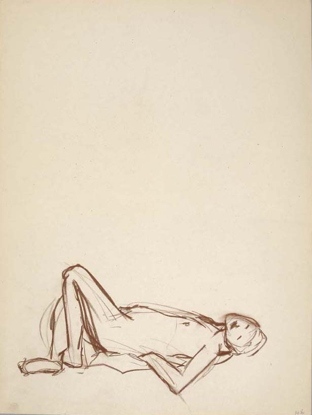 2006, #98, sanguine sur papier,  45 x 61 cm- Red chalk on paper, 18 x 24