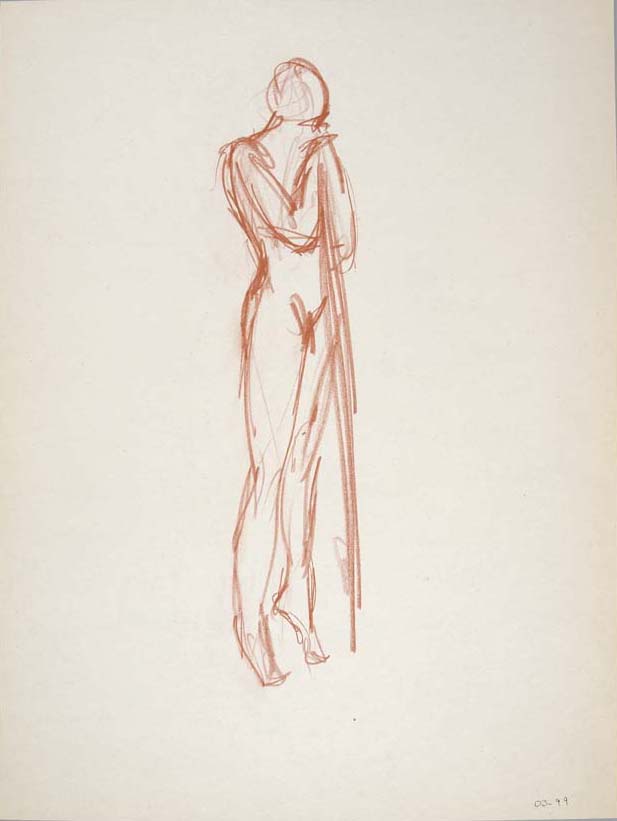 1999, #94, sanguine sur papier,  45 x 61 cm - Red chalk on paper, 18 x 24