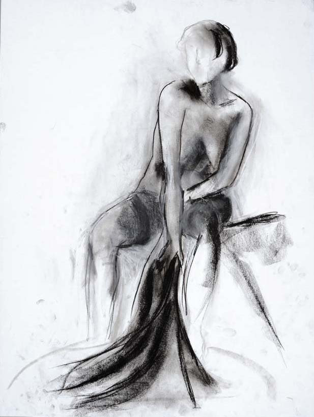 #82, fusain sur papier, 45 x 61 cm. - Charcoal on paper, 18 x 24