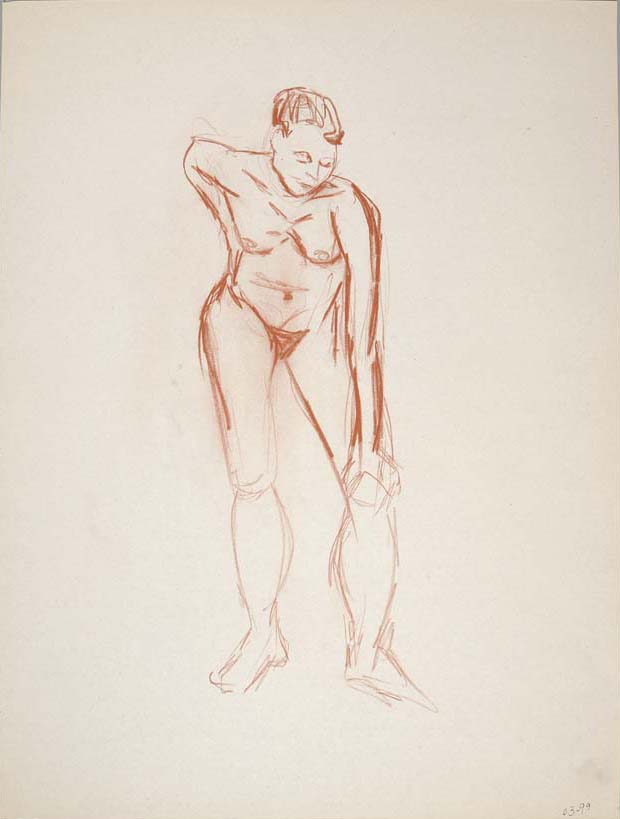 1999, #95, sanguine sur papier,  45 x 61 cm - Red chalk on paper, 18 x 24