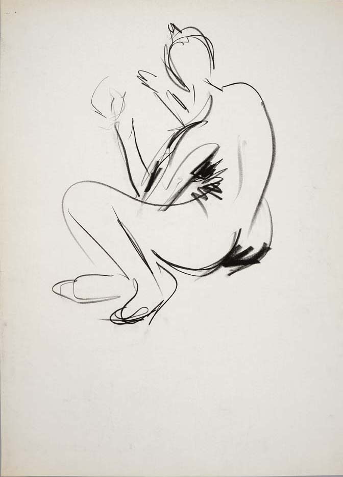 #60, fusain sur papier, 45 x 61 cm. - Charcoal on paper, 18 x 24