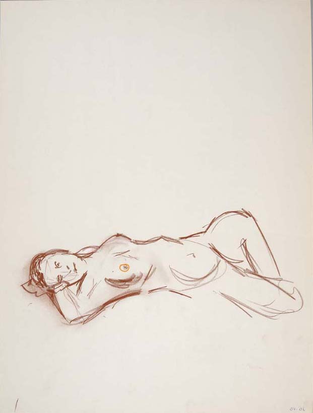 2006, #97, sanguine sur papier,  45 x 61 cm- Red chalk on paper, 18 x 24
