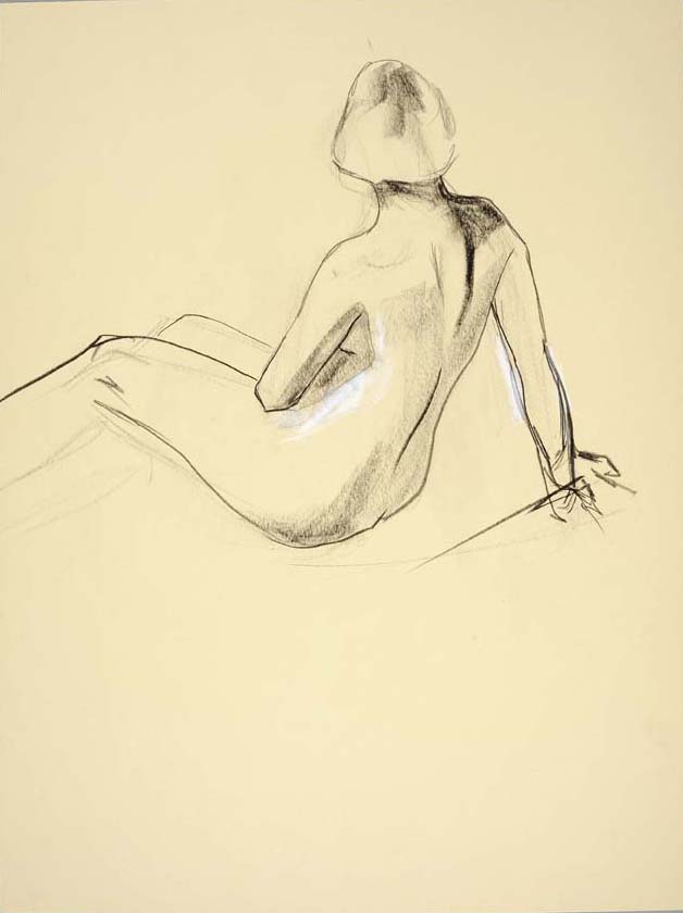 #71, fusain sur papier, 45 x 61 cm. - Charcoal on paper, 18 x 24