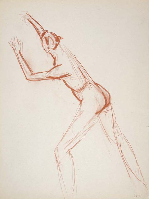 1999, #92, sanguine sur papier,  45 x 61 cm - Red chalk on paper, 18 x 24