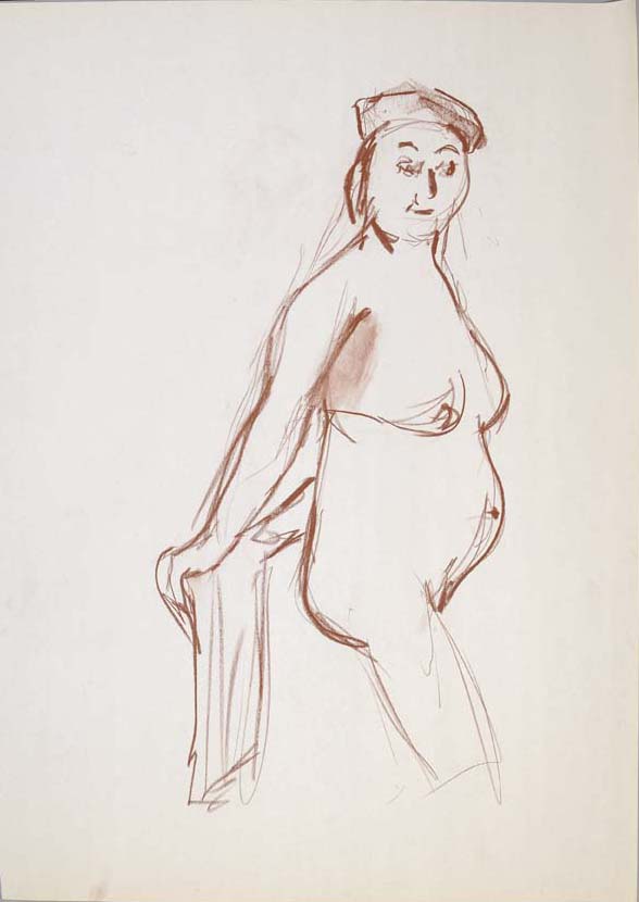 2006, #101, sanguine sur papier,  45 x 61 cm- Red chalk on paper, 18 x 24