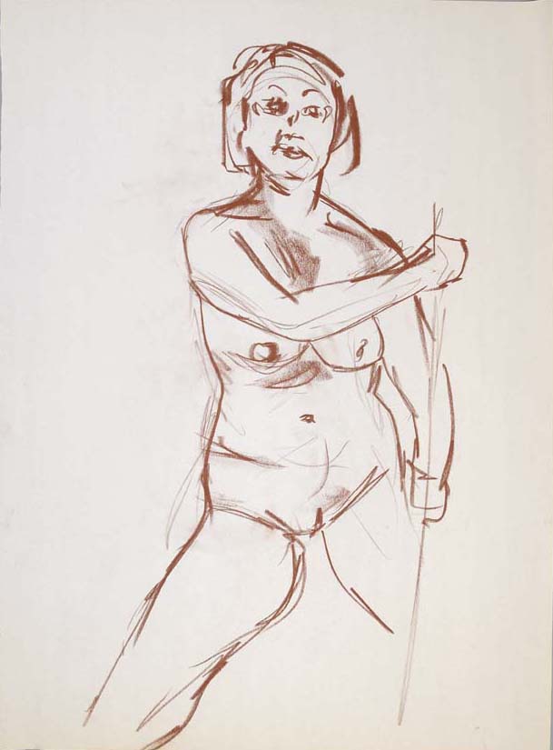 2006, #99, sanguine sur papier,  45 x 61 cm- Red chalk on paper, 18 x 24