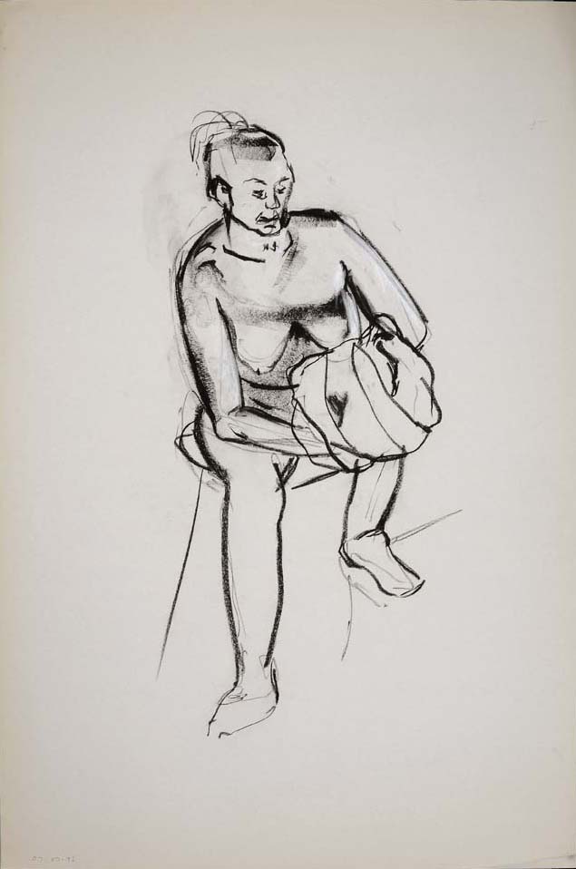 1996, #57, fusain sur papier, 61 x 91 cm. - Charcoal on paper, 24 x 36 