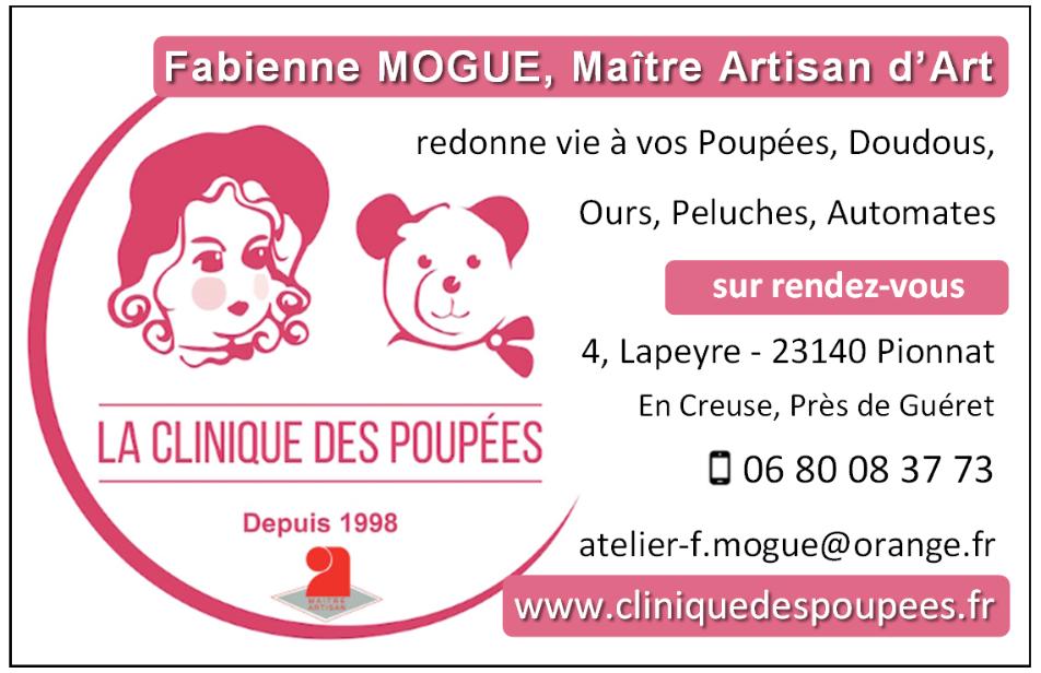 Carte de visite La Clinique Des Poupees à Pionnat 23140