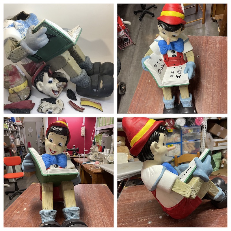 Restauration Grand Pinocchio cassé en composite photo photo par Lacliniquedespoupées droit à l'image copyrith23 