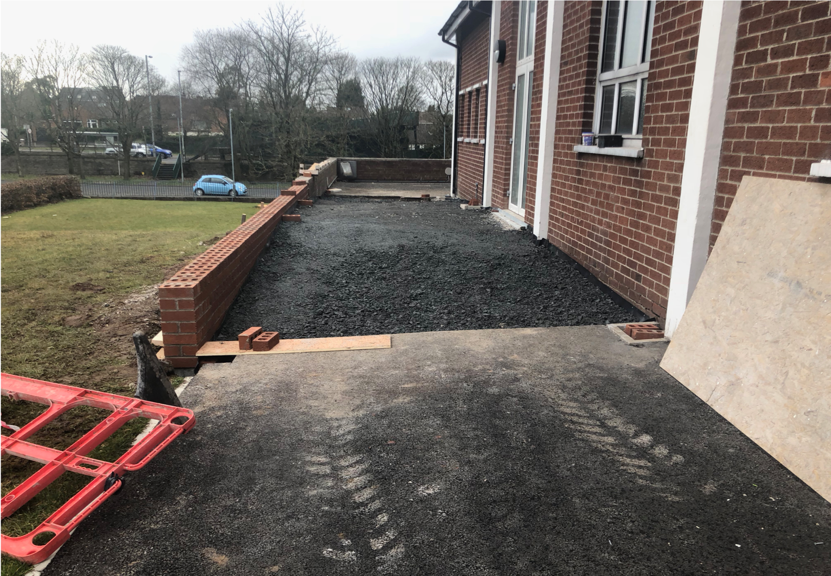 A new pathway at the hill green entrance, designed for disabled access from the new fire exit.