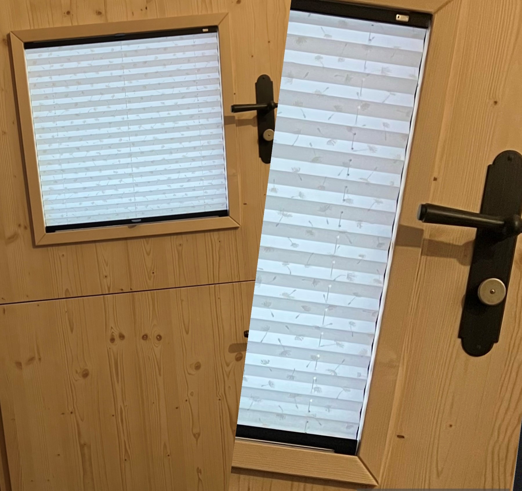 Plissee weiss mit Motiv, nicht transparent