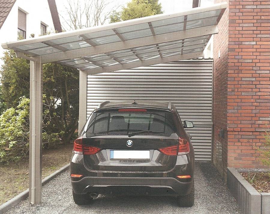 Aluminium Carport LINEA 80 Schrägdach - Carport-Garage-Geräte-/Mehrzweckhaus